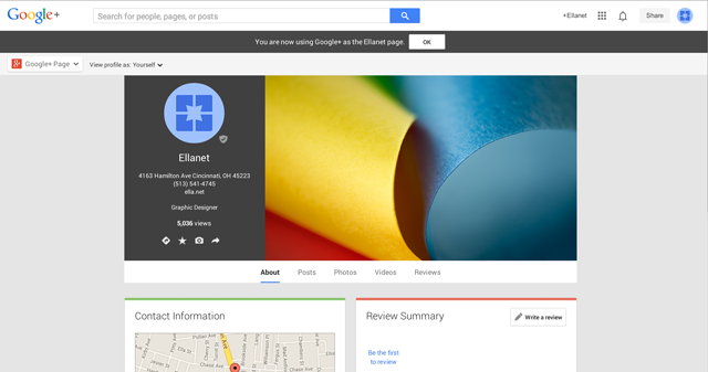 Google My Business Ellanet screenshot